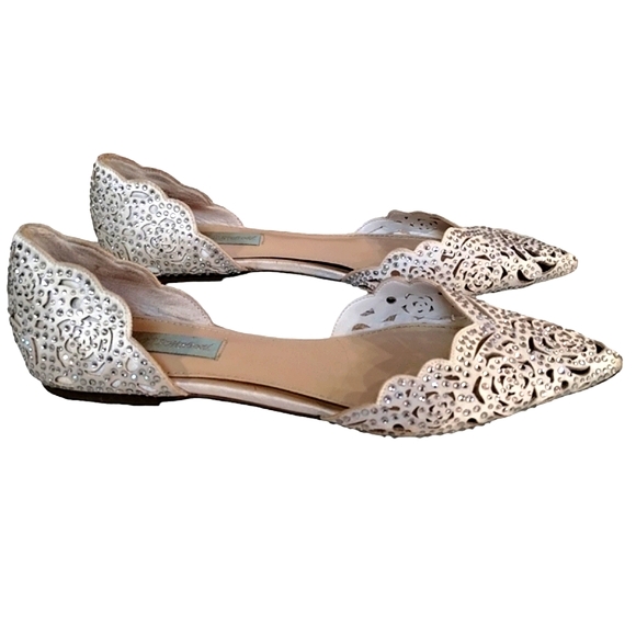 Blue by Betsey Johnson "Lucy" Embellished Sparkling Flats Size 8 - Picture 3 of 8